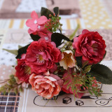 Peony DIY Party Decoration Vintage Silk Artificial Flowers Small Rose Wedding Fake Flowers Festival Supplies Home Decor Bouquet