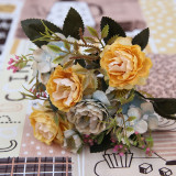 Peony DIY Party Decoration Vintage Silk Artificial Flowers Small Rose Wedding Fake Flowers Festival Supplies Home Decor Bouquet