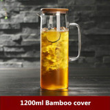 1L/1.2L/1.5L Transparent Glass Water Jug Pot Cha Tea Kettle Lemonade Pitcher Heat-resistant Explosion-proof Heatable Carafe