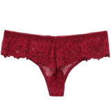 TERMEZY Women Sexy Lace Lingerie Temptation Low-waist Panties Embroidery Thong Transparent Hollow out Underwear Female G String