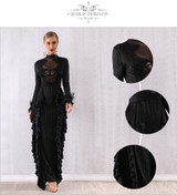 Maxi Women Ruffles Bodycon Dress