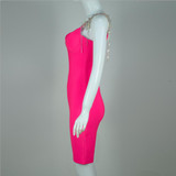 Diamonds Sparkly Tassel Rose Bodycon Dress