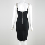 Diamonds Sparkly Tassel Rose Bodycon Dress