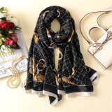 Spring  Luxury Silk Scarf For Women Geometric Print Bandana New Fashion Scarves Female Beach Towel Winter Shawl and Wrap Hijab Spring  Luxury Silk Scarf For Women Geometric Print Bandana New Fashion Scarves Female Beach Towel Winter Shawl and Wrap Hijab