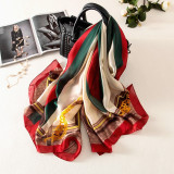 Spring  Luxury Silk Scarf For Women Geometric Print Bandana New Fashion Scarves Female Beach Towel Winter Shawl and Wrap Hijab Spring  Luxury Silk Scarf For Women Geometric Print Bandana New Fashion Scarves Female Beach Towel Winter Shawl and Wrap Hijab