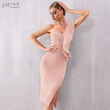 2019 New Summer Women Bandage Dress Celebrity Evening Party Dresses Sexy One Shoulder Ruffles Bodycon Club Dress Vestidos