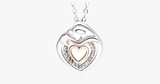 Cute Mommy And Baby Heart Pendant Necklace