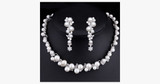 Flower Choker Pearl Necklace Set