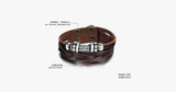 Genuine Leather Heavy Charm Men's Stainless Steel Bracelet