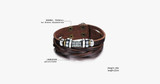 Genuine Leather Heavy Charm Men's Stainless Steel Bracelet