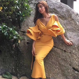 Adyce New Summer Women Club Dress Vestidos Verano 2019 Celebrity Party Dress Yellow Red Ruffle Butterfly Short Sleeve Midi Dress Adyce New Summer Women Club Dress Vestidos Verano 2019 Celebrity Party Dress Yellow Red Ruffle Butterfly Short Sleeve Midi Dress
