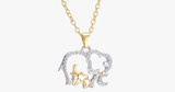 Mommy And Baby Elephant Pendant Necklace