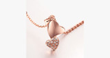 Romantic Double Heart Crystal Pendant Necklace