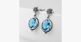 Vintage Aquamarine Flower Earring