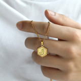 Hexagon A-Z Initial Necklace