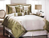 Danbury 7 PC Queen Size Comforter Set Sage Green - Comforter Set Queen