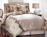 Danbury 7 PC Queen Size Comforter Set Beige - Comforter Set Queen