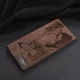 Customized long bifold photo engraved wallet