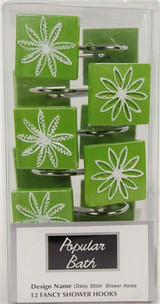 Daisy Stitch Lime Shower Hooks