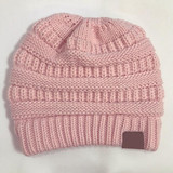 Knitted Messy Bun Beanie