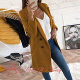 Plus Size Autumn Winter Wool Coat Women Elegant Blazer Ladies Cashmere Womens Coats Office Solid Medium Long Section Camel Coat
