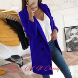 Plus Size Autumn Winter Wool Coat Women Elegant Blazer Ladies Cashmere Womens Coats Office Solid Medium Long Section Camel Coat