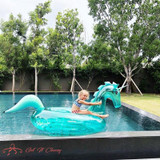 240cm Giant Glitter Unicorn Pool Float Inflatable Magical Unicorn Pool Float with Glitter Inside Summer Water Toys Swimming Ring