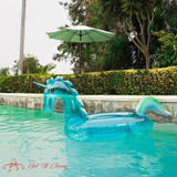 240cm Giant Glitter Unicorn Pool Float Inflatable Magical Unicorn Pool Float with Glitter Inside Summer Water Toys Swimming Ring