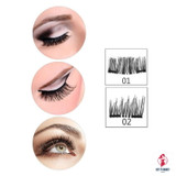8pcs Magnetic eyelashes with 3 magnets handmade 3D magnetic lashes natural false eyelashes magnet lashes with gift box