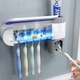 Antibacteria UV Light Ultraviolet Toothbrush Sterilizer Automatic Toothpaste Dispenser Toothbrush Holder Cleaner