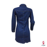 Women Sexy Holes Jeans Dress Buttons Up Turn Down Collar Long Sleeve Denim Mini Night Club Party Dresses