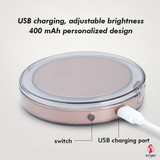 LED Lighted Vanity Travel Makeup Mirror Foldable Compact USB Charging Cosmetic Makeup Mirror Light Beauty Tools