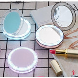 LED Lighted Vanity Travel Makeup Mirror Foldable Compact USB Charging Cosmetic Makeup Mirror Light Beauty Tools