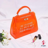 Clear Transparent PVC Shoulder Bags Women Candy Color Women Jelly Bags Purse Solid Color Handbags