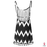 Women Summer Dress  Sexy Beach Dress Vestidos Casual Geometric Printed Tassel Spaghetti Strap Women Mini Dresses