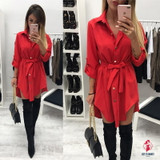 Irregular tie waist shirt dress Women wrap dress Long sleeve turn down collar short mini dresses Irregular tie waist shirt dress Women wrap dress Long sleeve turn down collar short mini dresses