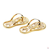 24K gold plated flip flops with Swarovski crystal