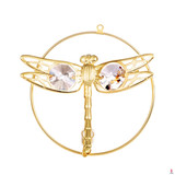 24K gold plated dragonfly with Swarovski crystal
