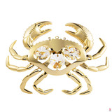 24K gold plated Crab with Swarovski crystal