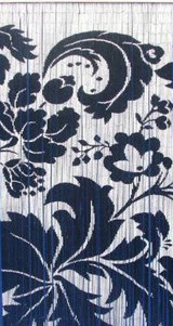 Curtain black and white floras