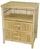 Bamboo table/stand 2 draws..21.75 "W x 17 "D x 27"Tall