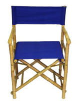 Chair Bamboo Director Low 34"Hx23"Wx19"D blue