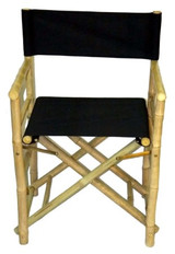 Chair Bamboo Director Low 34"Hx23"Wx19"D black