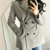 Blazers Jackets Gray Checkered Plaid Button Outerwear