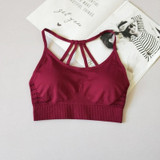 energy seamless sports bra strappy padded yoga bra