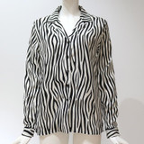 Blouses Long Sleeve Turn Down Collar Chiffon Blouse