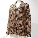 Blouses Long Sleeve Turn Down Collar Chiffon Blouse