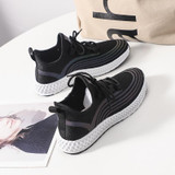 Casual Shoes Female Flats Vulcanized Canvas Stretch Fabric Sneakers