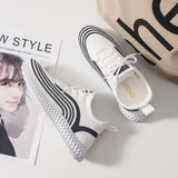 Casual Shoes Female Flats Vulcanized Canvas Stretch Fabric Sneakers