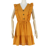 Ruffle Off Shoulder Tunic High Waist Party V Neck Casual Boho Dress